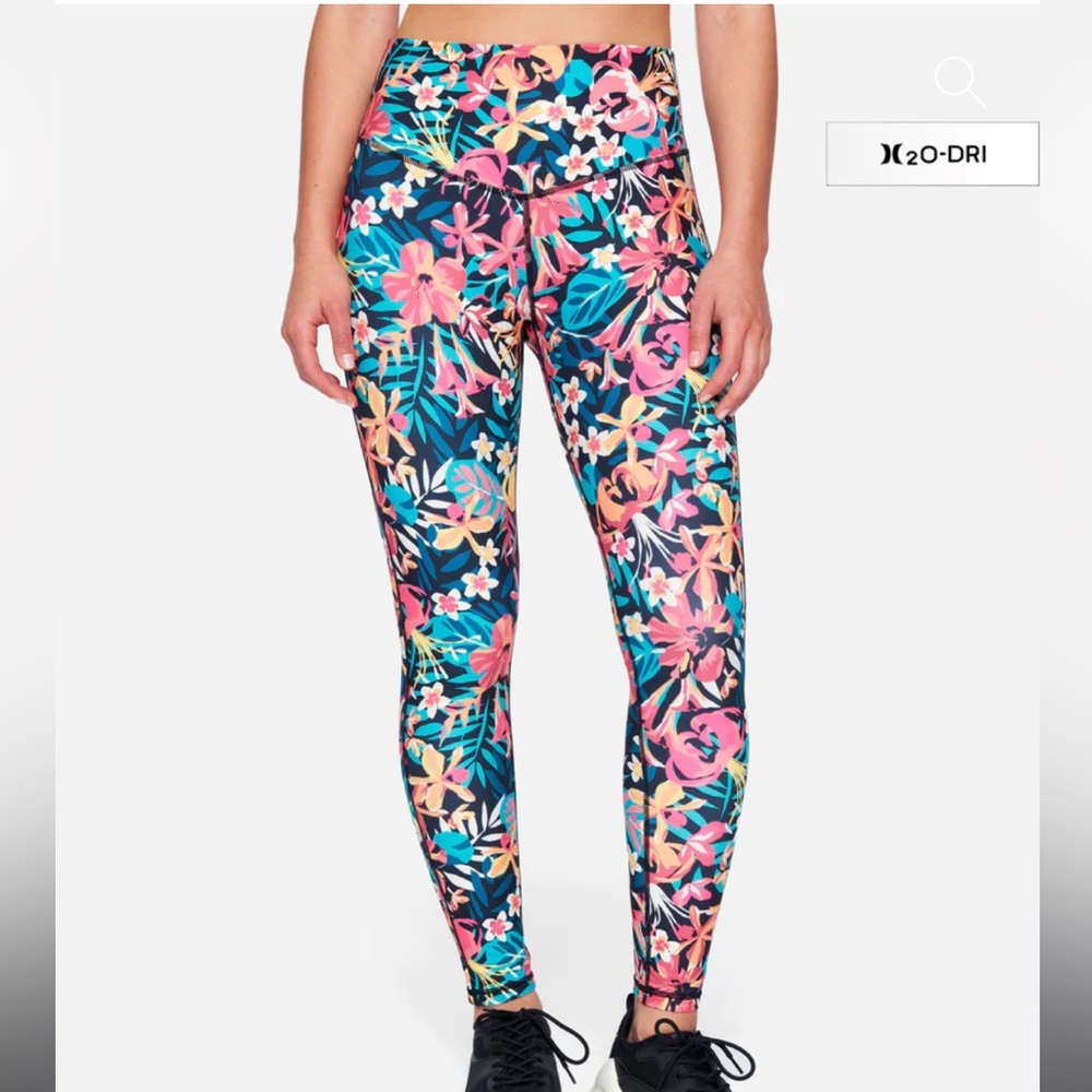 Hurley V-shaped Waist Floral Leggings sz S